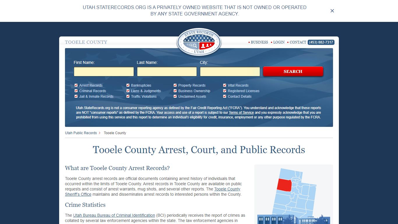 Tooele County Arrest, Court, and Public Records