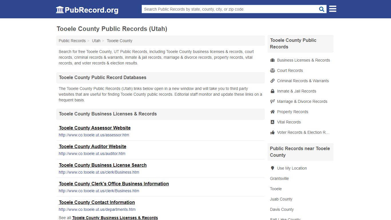 Free Tooele County Public Records (Utah Public Records)